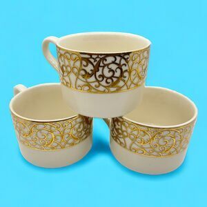Florentine Scroll Gold by American Atelier Cup only, 2 3/8" Deep Set Of Three